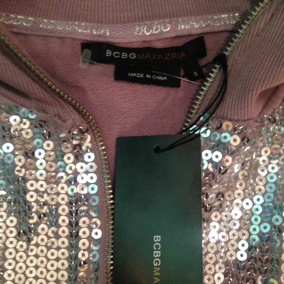 NWT BCBG SEQUINED HOODIE SM - Picture 7 of 8